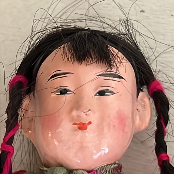 Lot vintage antique Chinese Asian composition dolls - Picture 3 of 11